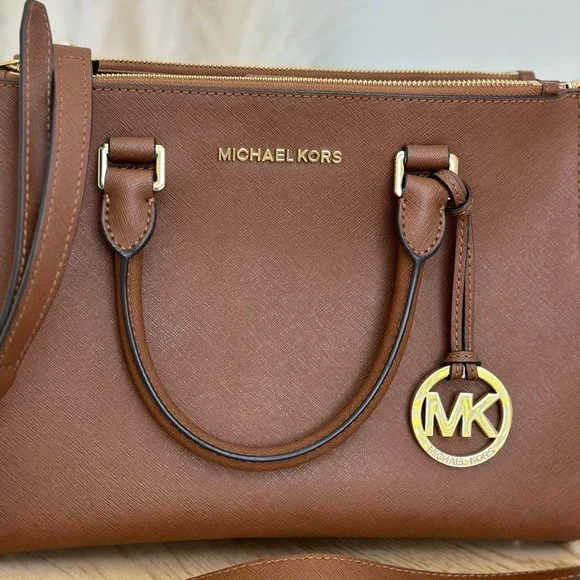 Michael Kors Brown Saffiano Leather Satchel - Picture 2 of 8